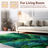 Ultra Soft Area Rug, Non Slip, Stain Resistant, Washable Area Rugs for Living Room, Bedroom, Ultra Soft Nature-Themed Kids Play Area Carpet(Green)