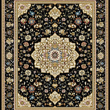 Elegant Floral Octagonal Motif(Black)