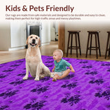 Ultra Soft Area Rug, Non Slip, Stain Resistant, Washable Area Rugs for Living Room, Bedroom, Stylish Plush Minimalist Charm(Purple)