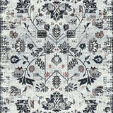 Ultra Soft Area Rug, Non Slip, Stain Resistant, Washable Area Rugs for Living Room, Bedroom, Eclectic Abstract Artful Layering(White)