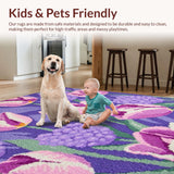 Ultra Soft Area Rug, Non Slip, Stain Resistant, Washable Area Rugs for Living Room, Bedroom, Soft Greenery Seasonal Decor Accent(Purple)