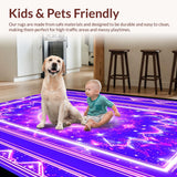 Ultra Soft Area Rug, Non Slip, Stain Resistant, Washable Area Rugs for Living Room, Bedroom, Whimsical Colorful Fantasy Theme(Purple)