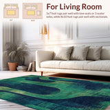 Ultra Soft Area Rug, Non Slip, Stain Resistant, Washable Area Rugs for Living Room, Bedroom, Aquatic Tentacle Masterpiece Rug With Artistic Whimsical Pattern(Blue)