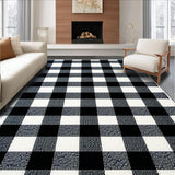 Ultra Soft Area Rug, Non Slip, Stain Resistant, Washable Area Rugs for Living Room, Bedroom, Modern Vintage Shaggy Bedroom Carpet(Black)