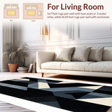 Ultra Soft Area Rug, Non Slip, Stain Resistant, Washable Area Rugs for Living Room, Bedroom, Shaggy Black Kids Playroom Durable Soft Carpet(Black)