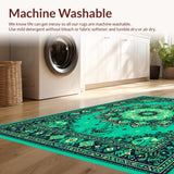 Ultra Soft Area Rug, Non Slip, Stain Resistant, Washable Area Rugs for Living Room, Bedroom, Boho Medallion Forest Green Living Room Rug(Green)