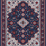 Ultra Soft Area Rug, Non Slip, Stain Resistant, Washable Area Rugs for Living Room, Bedroom, Vibrant Trellis Motif in Blue(Blue)