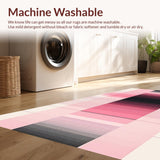 Ultra Soft Area Rug, Non Slip, Stain Resistant, Washable Area Rugs for Living Room, Bedroom, Dynamic Modern Artful Color Fusion(Pink)