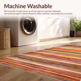 Ultra Soft Area Rug, Non Slip, Stain Resistant, Washable Area Rugs for Living Room, Bedroom, Contemporary Distressed Pattern Play(Orange)