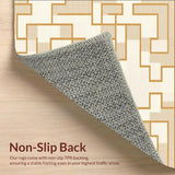 Beige Hued Area Modern Geometric Design(Beige)