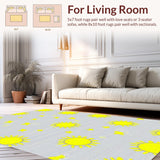 Ultra Soft Area Rug, Non Slip, Stain Resistant, Washable Area Rugs for Living Room, Bedroom, Cute Childlike Sunshine Illustration(Yellow)