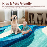 Elegant Plush Abstract Waves(Blue)