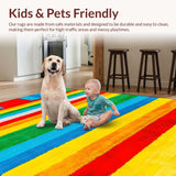 Ultra Soft Area Rug, Non Slip, Stain Resistant, Washable Area Rugs for Living Room, Bedroom, Soft Pastel Round Learning Mat(Yellow)