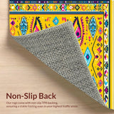 Ultra Soft Area Rug, Non Slip, Stain Resistant, Washable Area Rugs for Living Room, Bedroom, Artistic Soft Textured Statement Piece(Yellow)