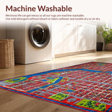 Ultra Soft Area Rug, Non Slip, Stain Resistant, Washable Area Rugs for Living Room, Bedroom, Vibrant Cityscape Playful Aesthetic(Red)