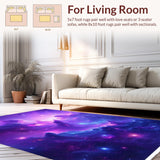 Ultra Soft Area Rug, Non Slip, Stain Resistant, Washable Area Rugs for Living Room, Bedroom, Radiant Galactic Dreamscape Pattern(Purple)