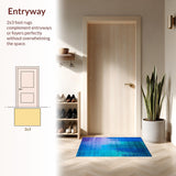 Ultra Soft Area Rug, Non Slip, Stain Resistant, Washable Area Rugs for Living Room, Bedroom, Colorful Gradient Splash Artwork(Blue)