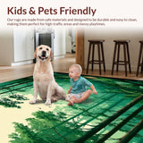 Lush Canopy Forest Green & Beige Blended Abstract(Green)