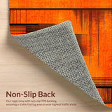 Ultra Soft Area Rug, Non Slip, Stain Resistant, Washable Area Rugs for Living Room, Bedroom, Artful Optical Trickery Display(Orange)