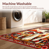 Charming Earthy Toned Mushroom Motif(Red)