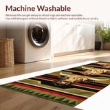 Ultra Soft Area Rug, Non Slip, Stain Resistant, Washable Area Rugs for Living Room, Bedroom, Eclectic Christmas Cattle Imagery(Brown)