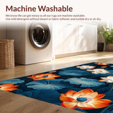 Ultra Soft Area Rug, Non Slip, Stain Resistant, Washable Area Rugs for Living Room, Bedroom, Lush Exotic Patterned Accent(Blue)