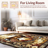 Ultra Soft Area Rug, Non Slip, Stain Resistant, Washable Area Rugs for Living Room, Bedroom, Vibrant Nature-Inspired Decor Piece(Brown)