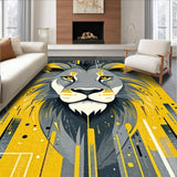 Ultra Soft Area Rug, Non Slip, Stain Resistant, Washable Area Rugs for Living Room, Bedroom, Fun Animal Character Round Mat(Yellow)