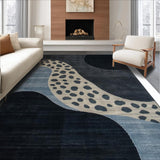 Ultra Soft Area Rug, Non Slip, Stain Resistant, Washable Area Rugs for Living Room, Bedroom, Chic Contemporary Leopard Aesthetic(Blue)