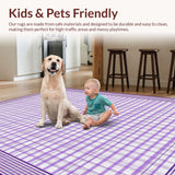 Ultra Soft Area Rug, Non Slip, Stain Resistant, Washable Area Rugs for Living Room, Bedroom, Whimsical Symmetrical Patterning(Purple)
