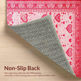 Ultra Soft Area Rug, Non Slip, Stain Resistant, Washable Area Rugs for Living Room, Bedroom, Cohesive Soft-Cornered Design(Pink)