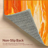 Ultra Soft Area Rug, Non Slip, Stain Resistant, Washable Area Rugs for Living Room, Bedroom, Runner Non Slip Printed Lightweight Foldable Hallway(Orange)