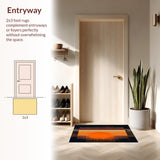 Ultra Soft Area Rug, Non Slip, Stain Resistant, Washable Area Rugs for Living Room, Bedroom, Elegant Abstract Gradient Flow(Orange)