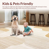 Ultra Soft Area Rug, Non Slip, Stain Resistant, Washable Area Rugs for Living Room, Bedroom, Arch Print Area Natural Neutral Tone(Beige)