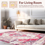 Ultra Soft Area Rug, Non Slip, Stain Resistant, Washable Area Rugs for Living Room, Bedroom, Chic Modern Abstract Swirl Motif(White)