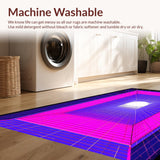 Ultra Soft Area Rug, Non Slip, Stain Resistant, Washable Area Rugs for Living Room, Bedroom, Whimsical Futuristic Color Fusion(Purple)