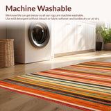 Ultra Soft Area Rug, Non Slip, Stain Resistant, Washable Area Rugs for Living Room, Bedroom, Dynamic Colorful Swirl Patterns(Orange)