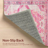 Ultra Soft Area Rug, Non Slip, Stain Resistant, Washable Area Rugs for Living Room, Bedroom, Serene Gentle Pastel Blend(Pink)