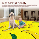 Ultra Soft Area Rug, Non Slip, Stain Resistant, Washable Area Rugs for Living Room, Bedroom, Bright Playful Plush Texture(Yellow)