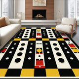Ultra Soft Area Rug, Non Slip, Stain Resistant, Washable Area Rugs for Living Room, Bedroom, Artistic Playful Dice Arrangement(Black)