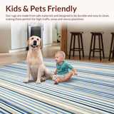 Ultra Soft Area Rug, Non Slip, Stain Resistant, Washable Area Rugs for Living Room, Bedroom, Stylish Waterproof Reversible Indoor Area Mat(Blue)