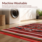 Ultra Soft Area Rug, Non Slip, Stain Resistant, Washable Area Rugs for Living Room, Bedroom, Rustic Textured Falsa Pattern(Red)