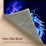 Ultra Soft Area Rug, Non Slip, Stain Resistant, Washable Area Rugs for Living Room, Bedroom, Mysterious Celestial Animal Print(Blue)