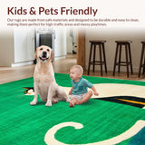 Ultra Soft Area Rug, Non Slip, Stain Resistant, Washable Area Rugs for Living Room, Bedroom, Stylish Whimsical Pet-Inspired Piece(Green)