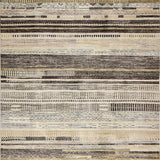 Ultra Soft Area Rug, Non Slip, Stain Resistant, Washable Area Rugs for Living Room, Bedroom, Sleek Neutral Hued Stripe Arrangement(Gray)