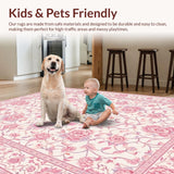 Ultra Soft Area Rug, Non Slip, Stain Resistant, Washable Area Rugs for Living Room, Bedroom, Rustic Shaggy Circular Warmth(Ivory)