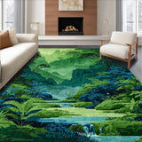 Ultra Soft Area Rug, Non Slip, Stain Resistant, Washable Area Rugs for Living Room, Bedroom, 3D Moss Green Shag Rug for Bedroom Playroom(Green)