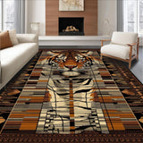 Ultra Soft Area Rug, Non Slip, Stain Resistant, Washable Area Rugs for Living Room, Bedroom, Chic Contemporary Animal Print Accent(Brown)