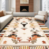 Ultra Soft Area Rug, Non Slip, Stain Resistant, Washable Area Rugs for Living Room, Bedroom, Elegant Beige Animal Motif(Beige)