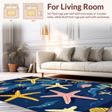 Brightly Colored Coastal Starfish Design(Blue)